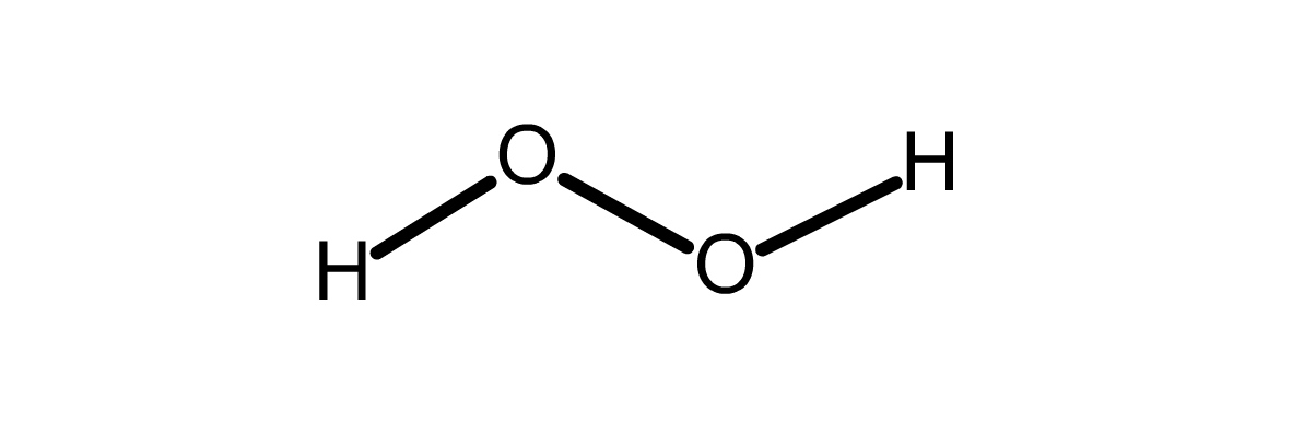 The molecule H O O H.
